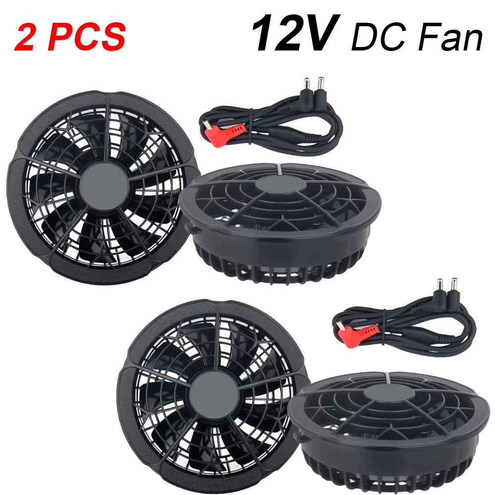 5V / 12V DC Cooling Fan 1 or 2 PCS For Air Conditioner Vest Jacket Summer Outdoor High Temperature Work Fishing Vest Cool Fans