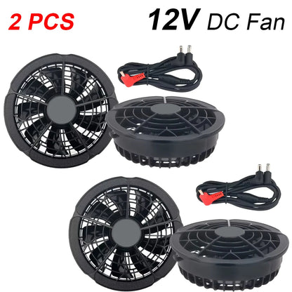 5V / 12V DC Cooling Fan 1 or 2 PCS For Air Conditioner Vest Jacket Summer Outdoor High Temperature Work Fishing Vest Cool Fans
