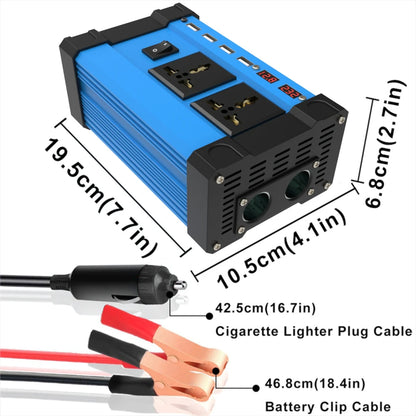 6000W Solar Inverter DC 12V to AC 110V 220V 4 USB LCD Display Solar Inverter Portable Mobile Power Camping RV Car Converter