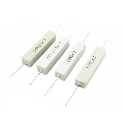 10pcs 5W 10W BPR56 ceramic resistors 0.1 ~ 10k ohm 0.33R 1R 10R 100R 0.22 0.33 1 10 100 1K 10K Cement resistence ohms