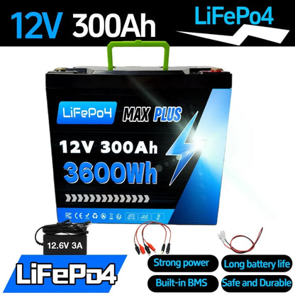 12V 200Ah Eco-Friendly Lithium Battery, High Capacity Durable PowerOutdoor Camping RV Solar Energy Storage No Power Worry
