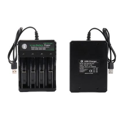 2 3 4 Slots 18650 Battery Charger 3.7V Portable Rechargeable Charger Lithium For 26650 18700 17670 16340 14500 10440 Batteries