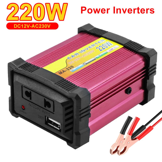 Battery Converter 220W USB Voltage Transformer Multifunctional Supply Inverter Multiple Protection Portable Car Power Inverter