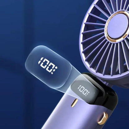 Portable Handheld Personal Rechargeable Fan LED Digital Display 90°Adjustable  Rechargeable Fan , 5 Speed Wind Mini Aromatherapy