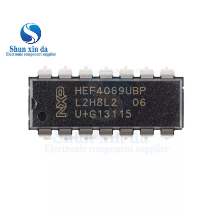 5PCS HEF4069UBP, 652 HEF4069UBP Inverter SMD IC Chip DIP-14 6 Channel 3V to 15V Inverters Brand New Authentic