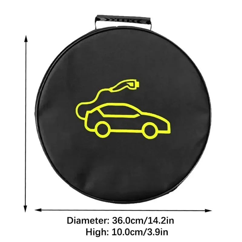 EV Car Charging Cable Storage Carry Bag for Electric Vehicle Charger Plugs Sockets Waterproof Fire Retardant Equipment Container