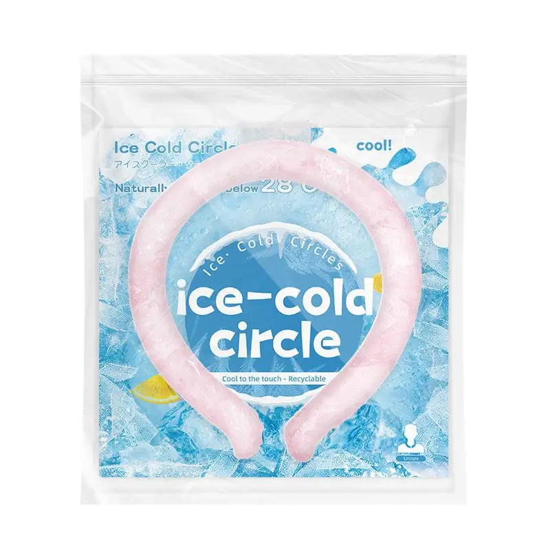 Summer Outdoor Ready Neck Cooling Tube and Ice Ring Reusable for Instant Cool Relief