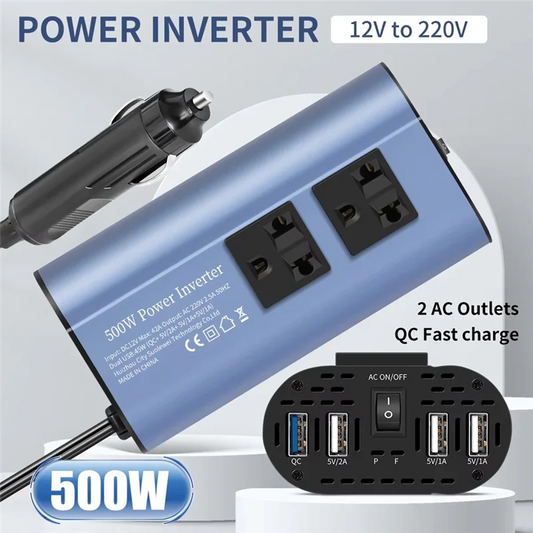 A69E500W Modified Wave Inverter 12V/24V To 220V Car Inverter Converter Modified Wave Inverter Portable Automotive Charger Invert