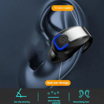 Wireless Bluetooth Earphones Bone Conduction Handsfree Earbuds TWS HIFI Stereo Single Ear Clip 9D Spatial Stereo Sound With Mic