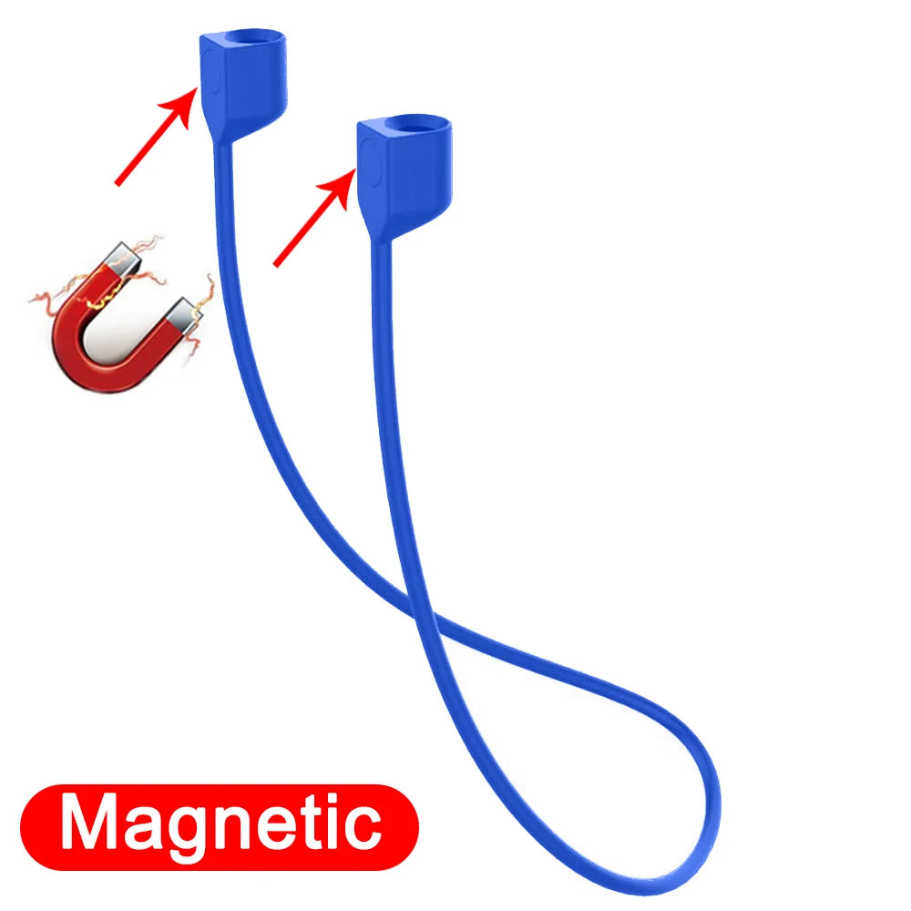 Magnetic Anti-lost Rope Strap Silicone Earphones String for Airpods Huawei Freebuds 3 Wireless Bluetooth Headphone Neck Straps