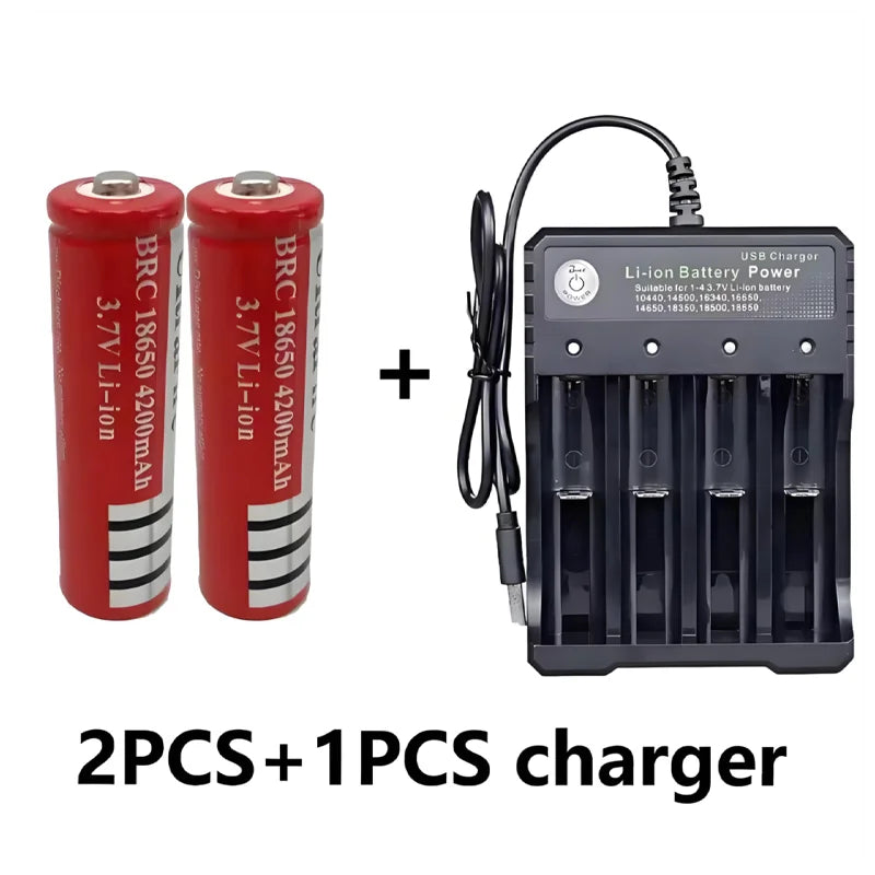 Original 18650 batterie 3,7V 4200mAh wiederaufladbare liion batterie für Led taschenlampe batery litio batterie + USB Ladegerät