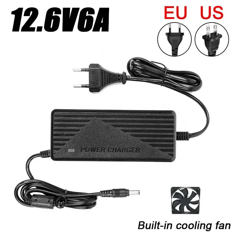 Lithium Battery Pack Charger 12.6V 6A 5A 21V 4A 3A Fast Charging for Power Tool 5s 18V 21V Li-ion Battery Charger EU US Plug