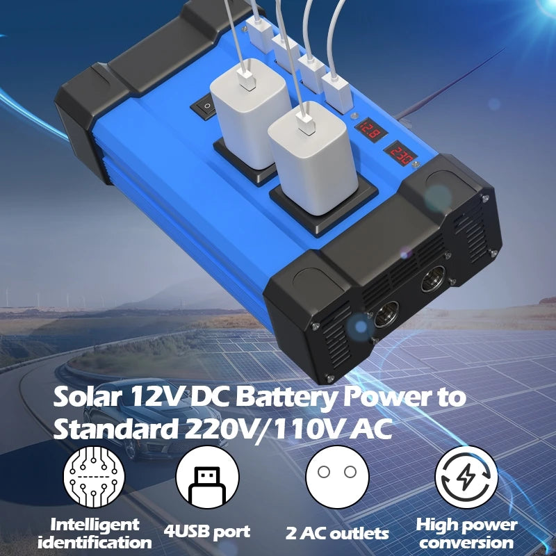 6000W Complete Solar Power Kit 12V to 110V/220V Off-Grid System 100A Controller Solar Panel Inverter for Home, Camping, Backup