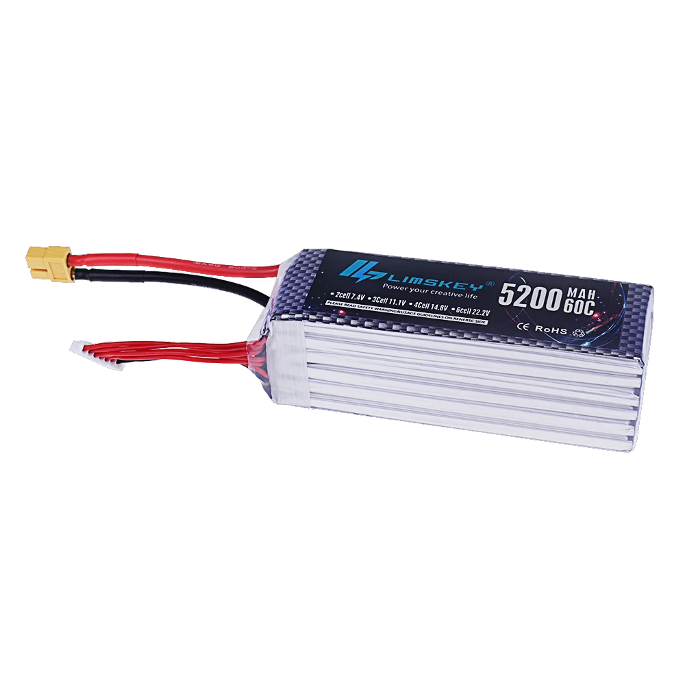 2S/3S/4S/6S 7.4v 11.1v 14.8v 22.2v 5200mah Lipo Battery 60C For RC Toys Car Truck Boats Drone Helicopter Parts With XT60 T Deans