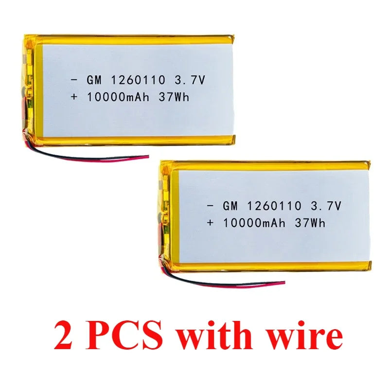 1260110 Battery 10000mAh 3.7V High Power Polymer Lithium for Power Bank GPS High Capacity 100% Real Capacity Lithium Batteries