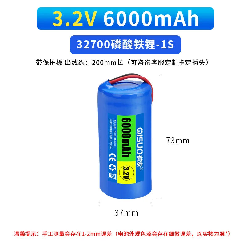 32700 3.2V LiFePO4 Battery Pack 30000mAh Lithium Iron Phosphate Batterie for Solar Street Lights Outdoor Courtyard Lamp Lighting
