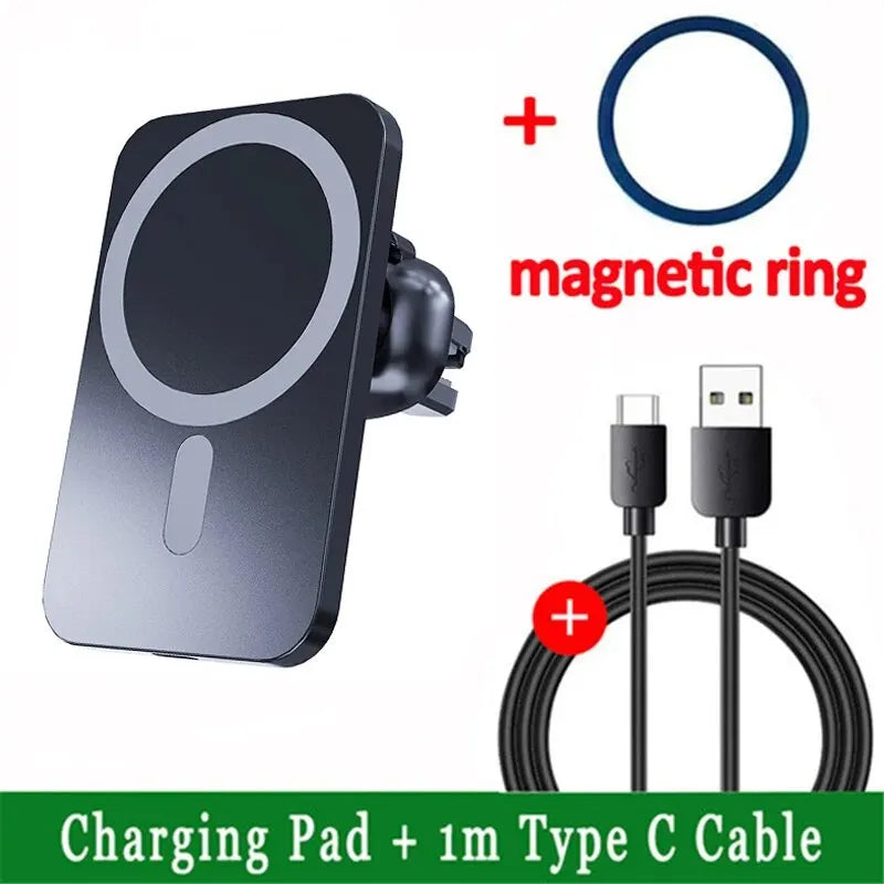 Magnetic Car Wireless Charger For iPhone 17 16 15 14 13 12 Pro Max Mini Car Phone Holder Stand Mount Fast Charging Station