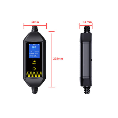 Portable EV Charger 3.5KW AC EV Charging Station Type2 J1772 GBT Portable EV Charging Pile with 2.8 Inch LCD Screen APP Control