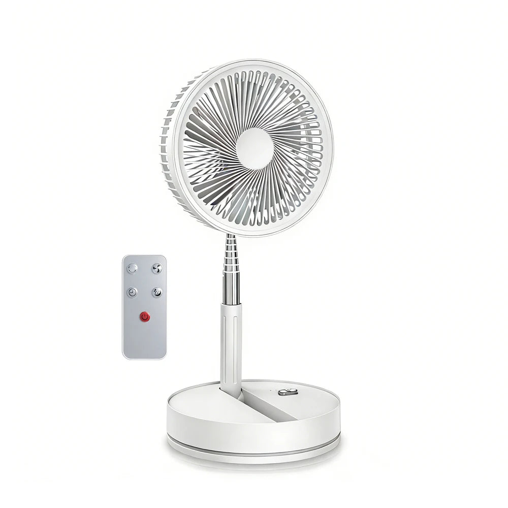 Portable Foldable Rechargeable Fan Operated USB C Small Fan With Remote Quiet Table Desk Fan Folding Standing Pedestal Fan Room