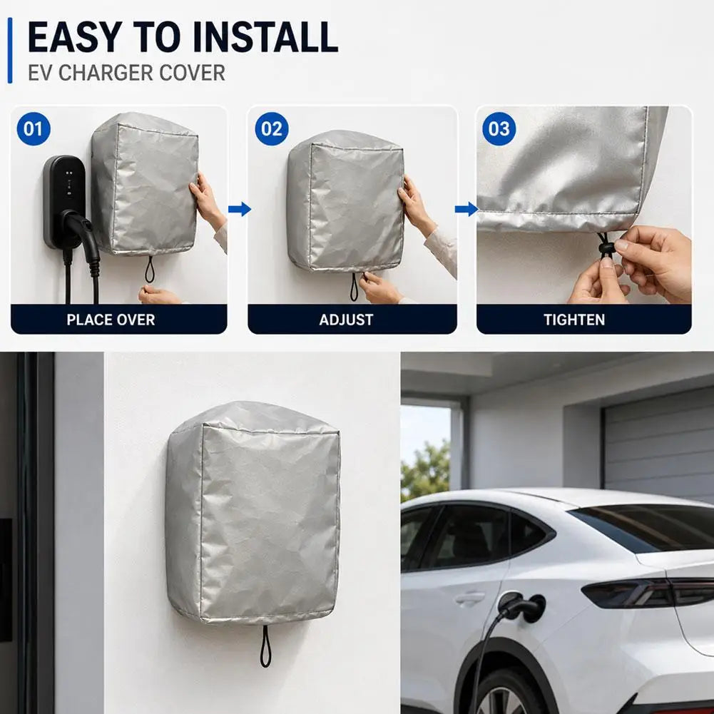 Waterproof EV Charger Post Cover Windproof  Dust‑Proof Wall‑Mount Electric Vehicle Charging Station Protector For Outdoor