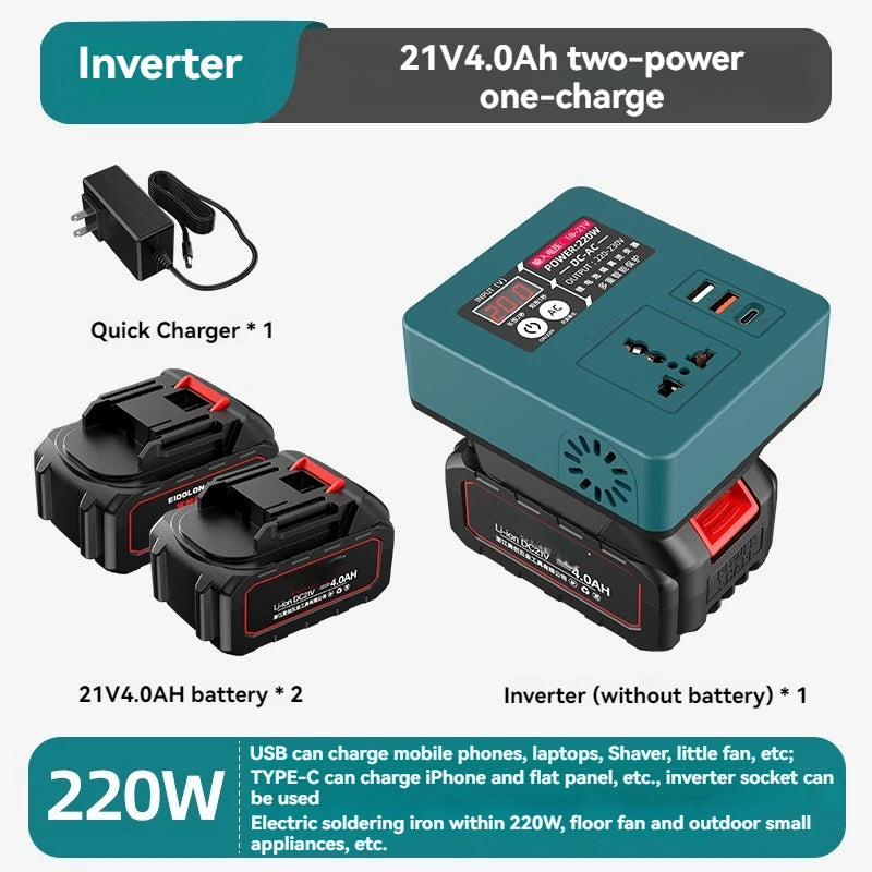 New Intelligent Inverter Portable Inverter Mobile Power Supply For Laptops Fans Outdoor Small Refrigerators And Other Appliances
