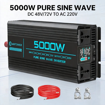 Pure Sine Wave Inverter DC 48V/72V to AC 220V 1000W 1600W 3000W 4000W 5000W 6000W LCD Display Power Converter Car Solar Inverter
