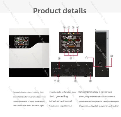 solar reverse control transformer all-in-one photovoltaic inverter 1.2/3.6/6.5/12kw inverter power supply