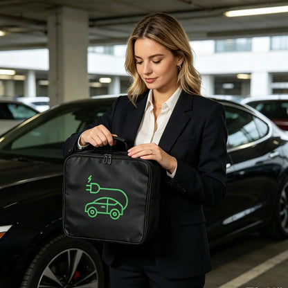 Portable EV Charging Gun Storage Bag Waterproof Protective Pouch Outdoor Travel Organizer for Electric Vehicle Charger Cabl