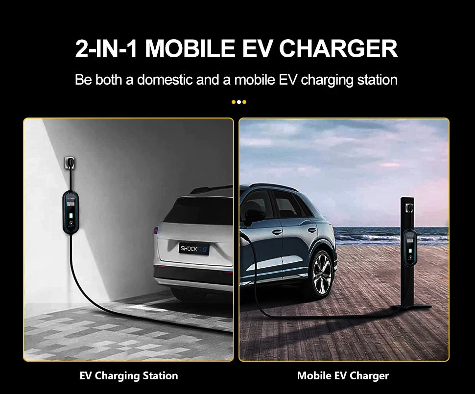 TAYSLA EV Charger Type 2 IEC62196-2 Portable EVSE Charging Cable 16A 3.5KW EV Charging Station Wallbox EU Plug for Electric Car