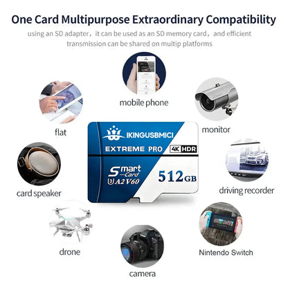 64GB 128GB 256GB 512GB TF Cards Memory Card Micro TF Card SD Cards V60 Full HD Waterproof High Speed Ultra HD for Security Camer