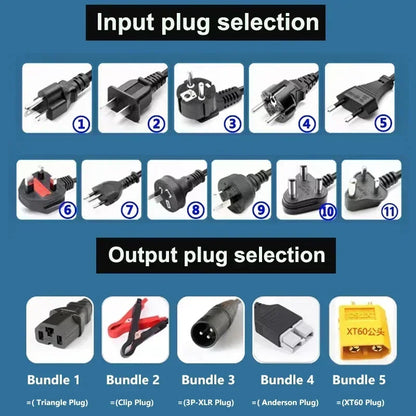 48V 60V 72V 5A 8A 10A 12A 15A 20A Lithium Ion Charger 13S 16S 20S 54.6V 67.2V 84V High-power Intelligent & Display Metal Shell