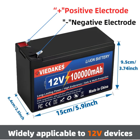12V 200Ah LiFePO4 Lithium Battery, Deep 4000+Cycle Built-in BMS for Camping Power Supply, Boat, Spray, E-Wheel, Fish Finder☽