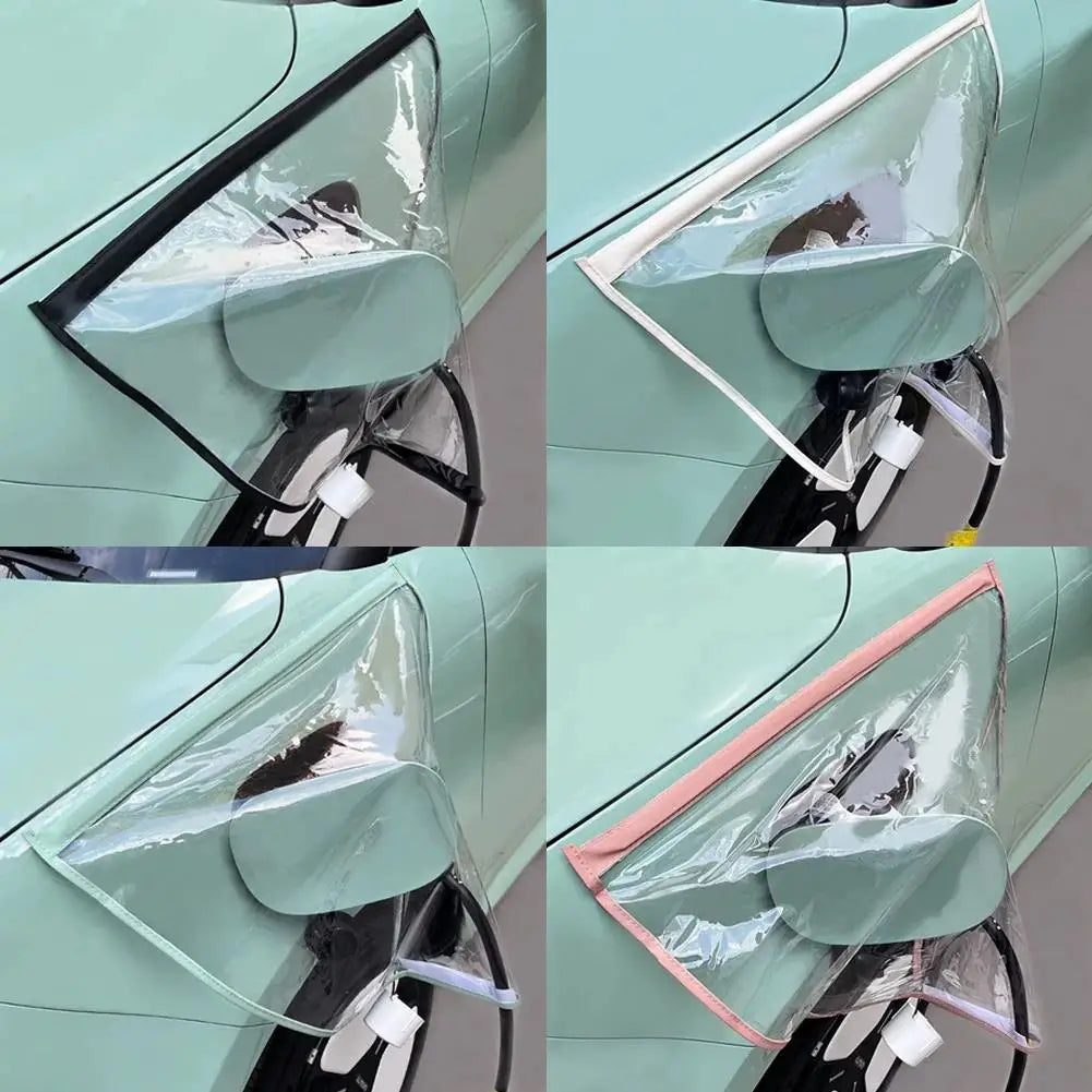 Outdoor Electric Vehicle Charger Port Rainproof Dustproof Cover Transparent Waterproof Cover Magnetic EV Charger Port Protector