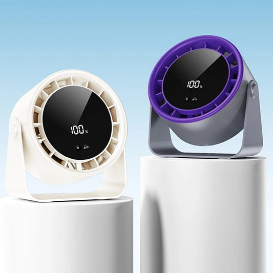 Electric Fan 2400mAh USB Charging Desktop Small Fan Silent Wall Mounted Air Circulating Fan Home Cooling Ventilator Fan
