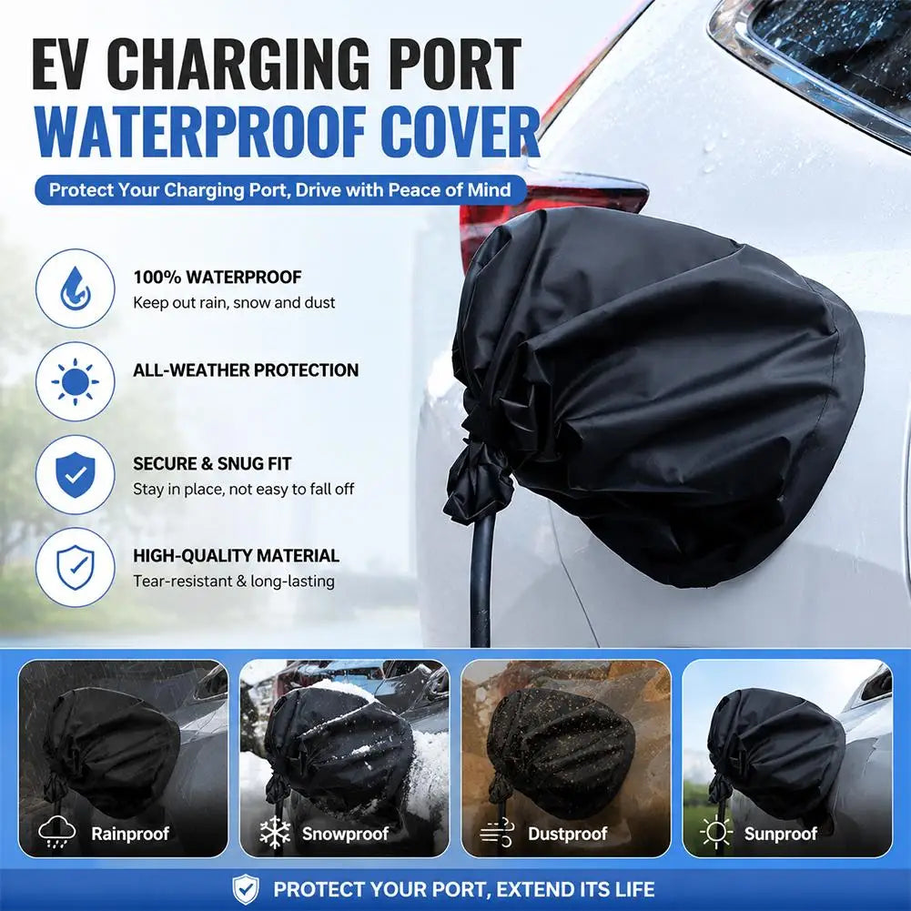 EV Charger Plug Port Rain Cover Magnetic 360° All-round Waterproof Dustproof Charger Gun Protector for Electric Car