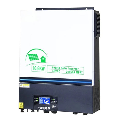 10.6KW 48V‑220V Solar Inverter All‑in‑One, Built‑in 150A MPPT Charge Controller, Off‑Grid Hybrid Solar Power Inverter