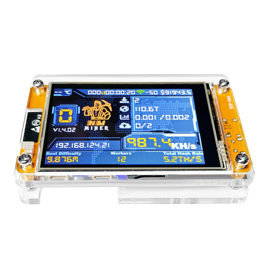 Bitcoin Lucky Miner for Computer Nerd NMMiner Solo Lottery Hashrate 987KH/s ESP32 2.8 inch Display Crypto ESP32-2432S028R DROOM