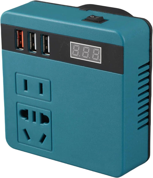 18V 20V to 220V Battery Inverter, Double Plug, 120W, Smart Transformer, Multifunctional for Home and Outdoor Work