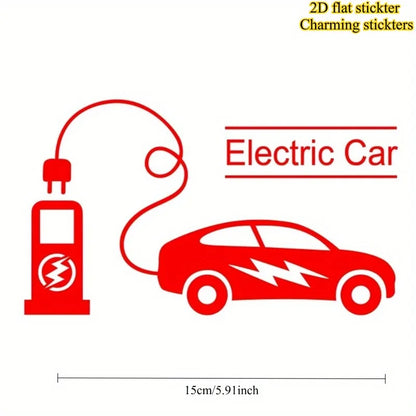 EV Vinyl Stickers with Charging Station Sign, Waterproof for Electric Cars