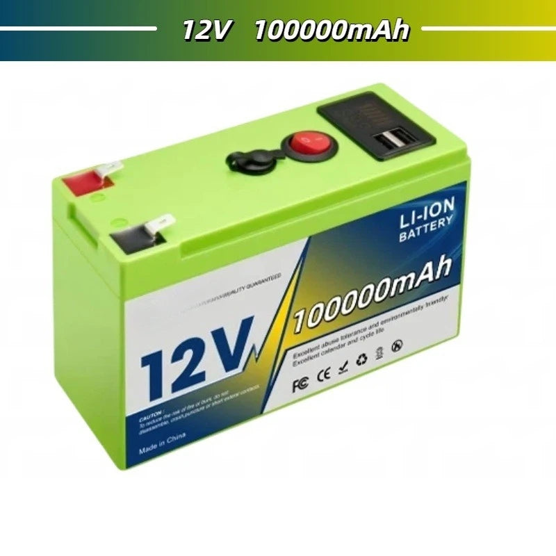 12V 18650 Lithium Battery 200Ah LiFePO4 Deep Cycle Built-in BMS Applicable To UPS Suitable for Children's Toy Cars Scooters