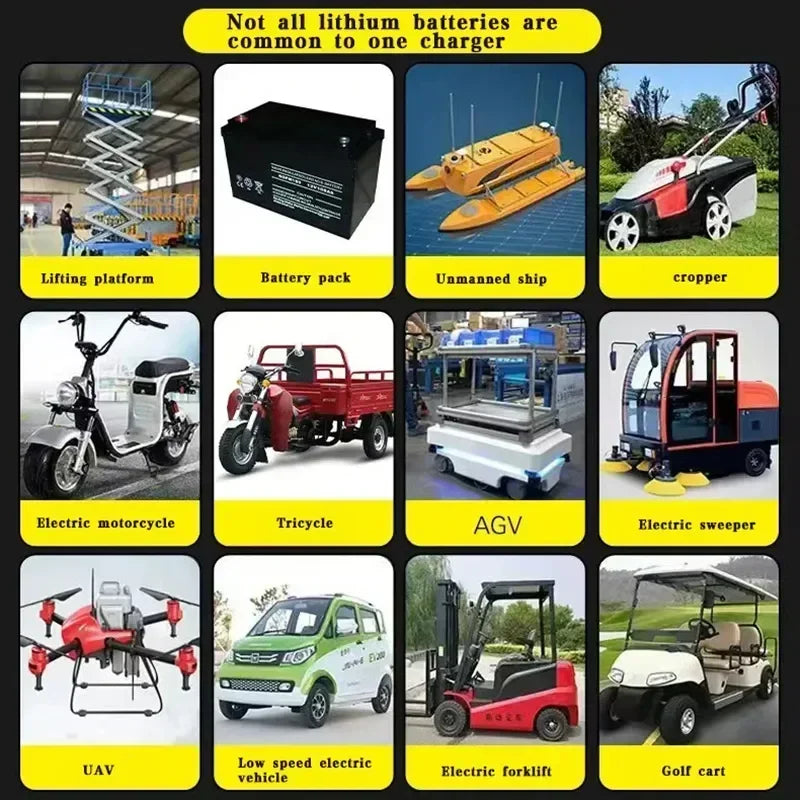 48V 60V 72V 5A 8A 10A 12A 15A 20A Lithium Ion Charger 13S 16S 20S 54.6V 67.2V 84V High-power Intelligent & Display Metal Shell