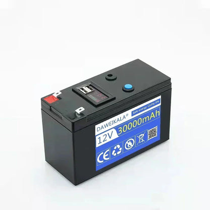 12V lithium Battery 30Ah 18650 Rechargeable battery pack for solar energy electric vehicle LED lights battery 12.6v charger