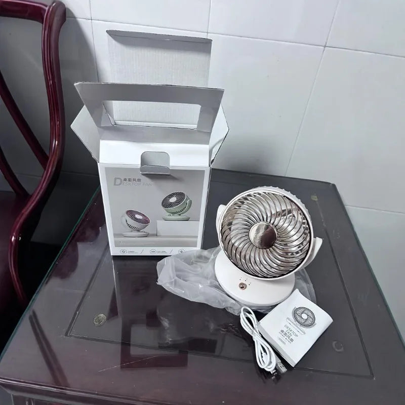 Rechargeable Portable Mini USB Fan Multi Angle Desktop Cooling Fan Indoor Student Dorm Office Household Fan