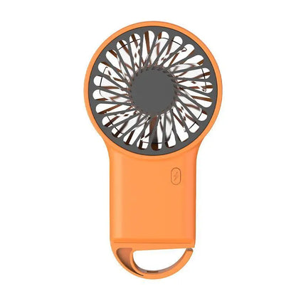 Rechargeable Mini Handheld Fan Strong Airflow Built In Hook Perfect For Office Home Outdoor Travel Use