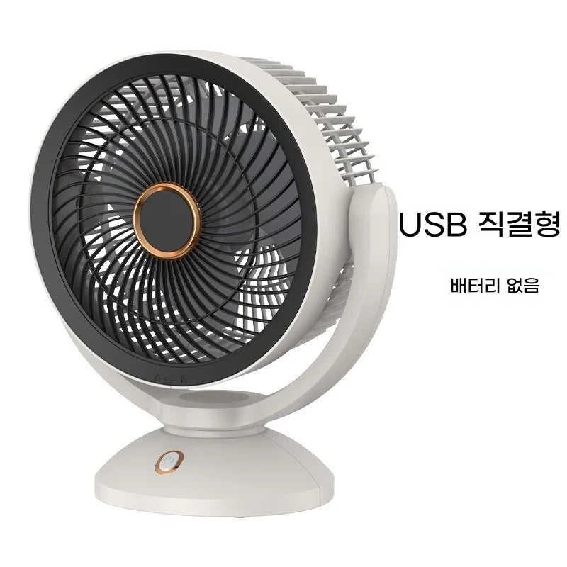 Portable Air Circulation Fan Rechargeable Oscillating 3 Blades Desktop Wall Mount Electric Fan LED Night Light Home Office Dorm