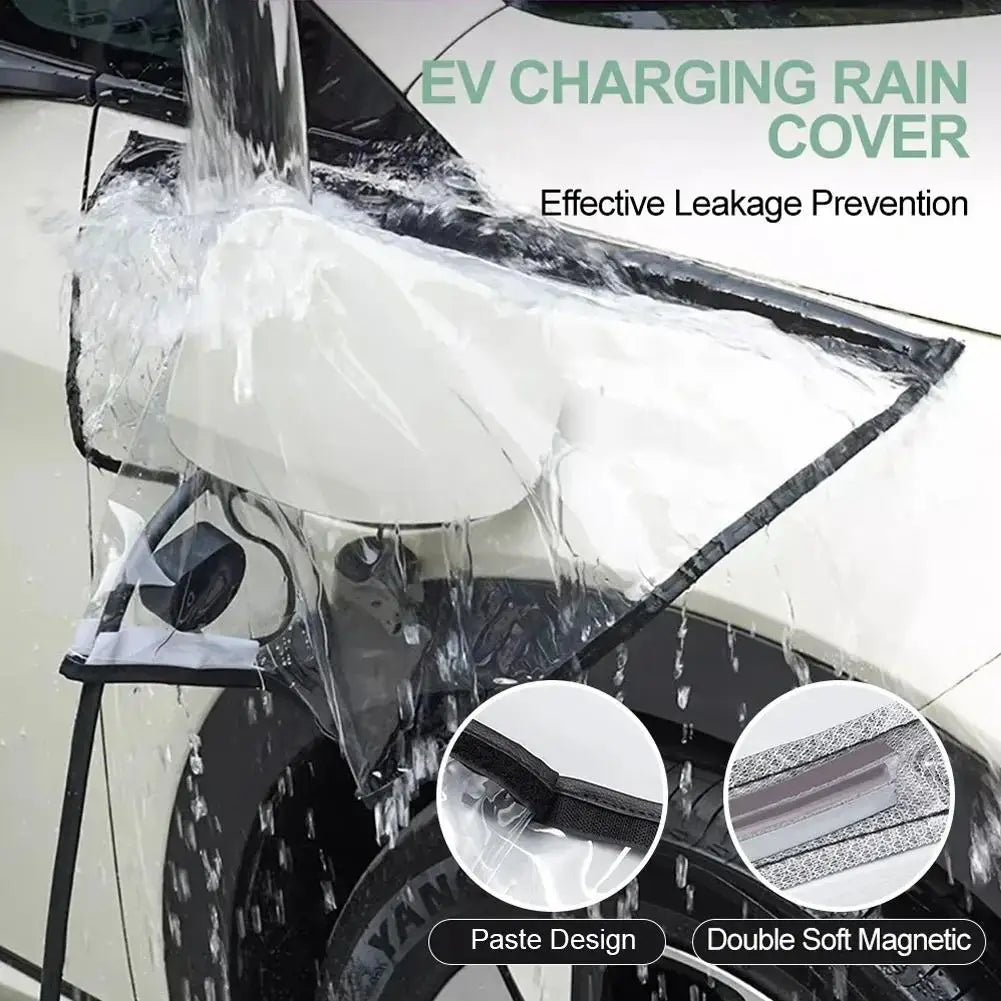 Electric Vehicle Charger Port Rainproof Cover Electric Car Charger Plug Cover Waterproof PVC With Magnetic Stripe For All EV