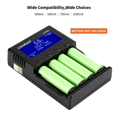 LiitoKala Batterie Lithium 3.7V Batter Charger Lii-PD2 Lii-PD4 LCD For 21700 20700 18650 18350 26650 22650 14500