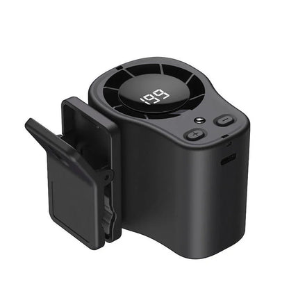 Car Air Conditioning Fan Clip Portable USB Rechargeable Cooling Fan with LED Display 360 Rotation Large Battery