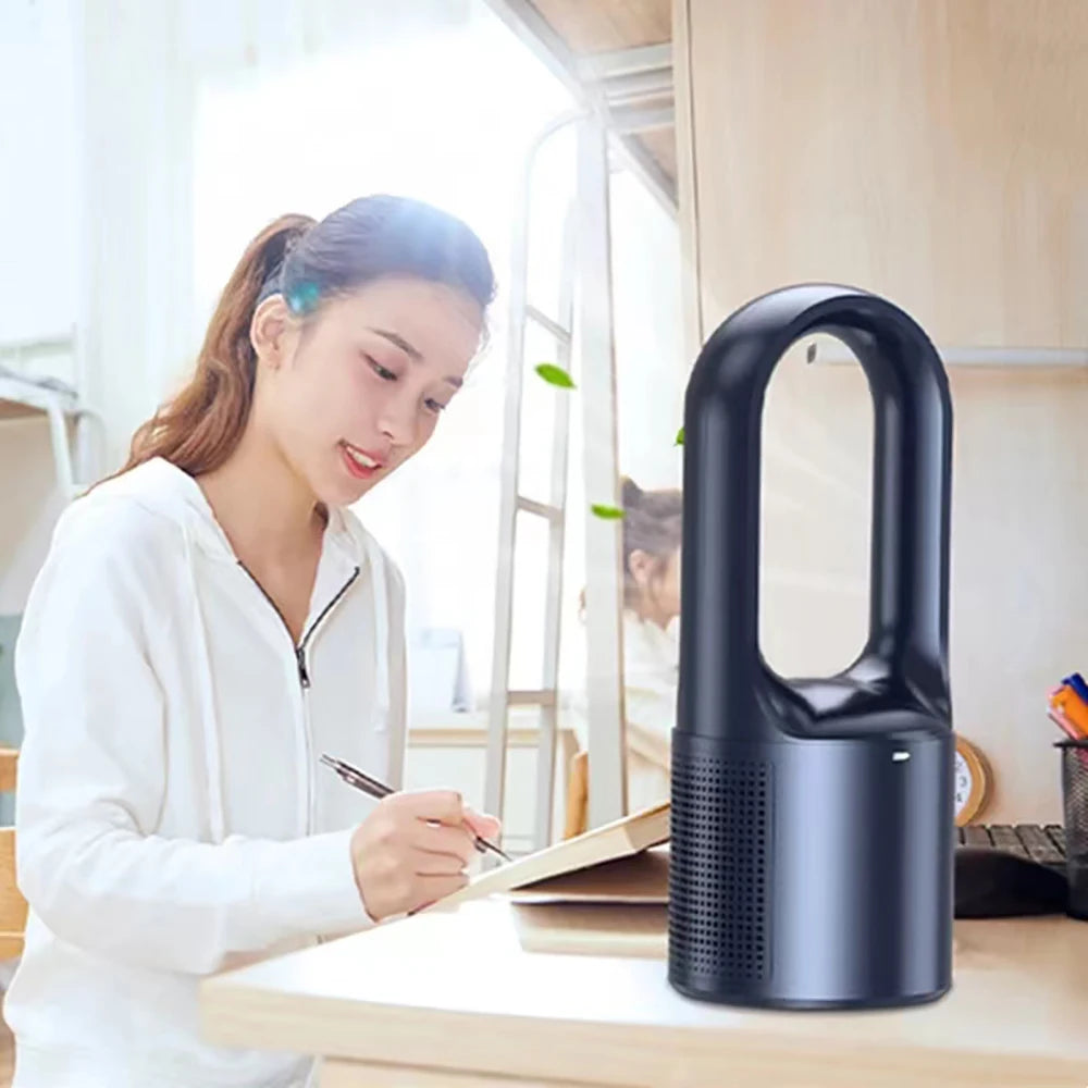 Electric Rechargeable Fan Bladeless Floor Standing Fan Cooling Child Safety Tower 2000mAh Fan Household Air Cooler  6 Gears