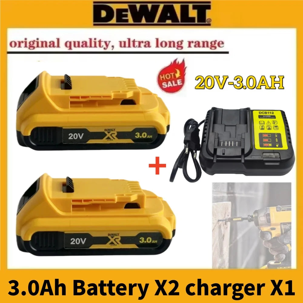 100% for DeWalt 18V 20V Max Lithium Batteries 20V 3Ah DCB203 Li ion Battery ReplacementDCB206 DCB205 DCB204 DCB200Power Tools
